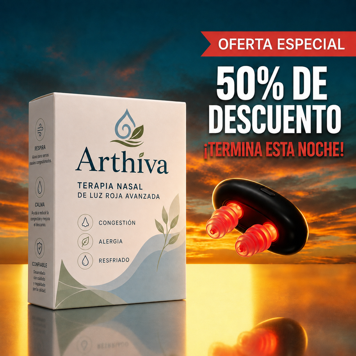 Arthiva Breathe | Alivio Luz roja Nasal